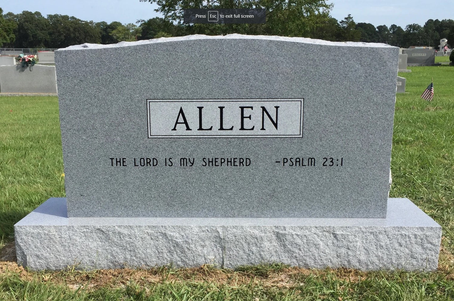 Companion Upright Headstone w/ Dogwood, Cross, Wedding Band Carving