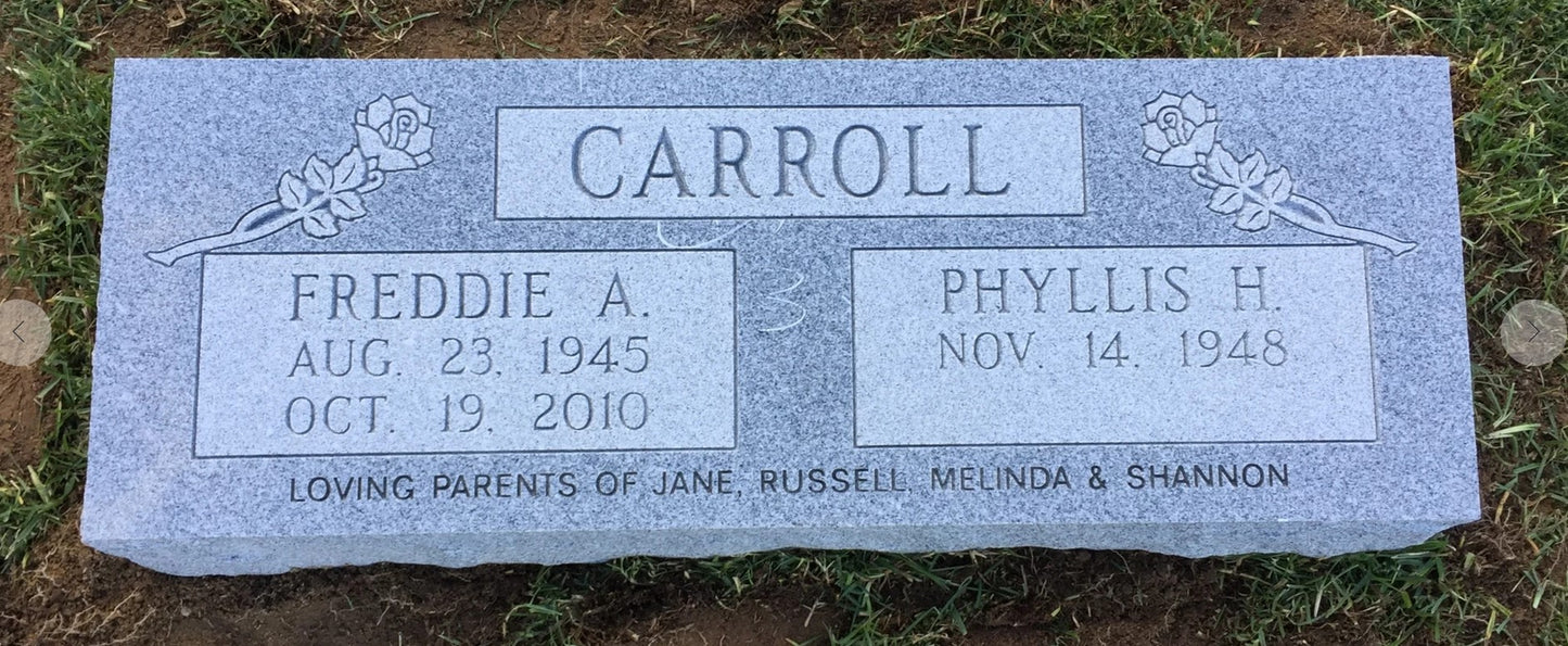 Companion Bevel Marker w/ Rose Carvings