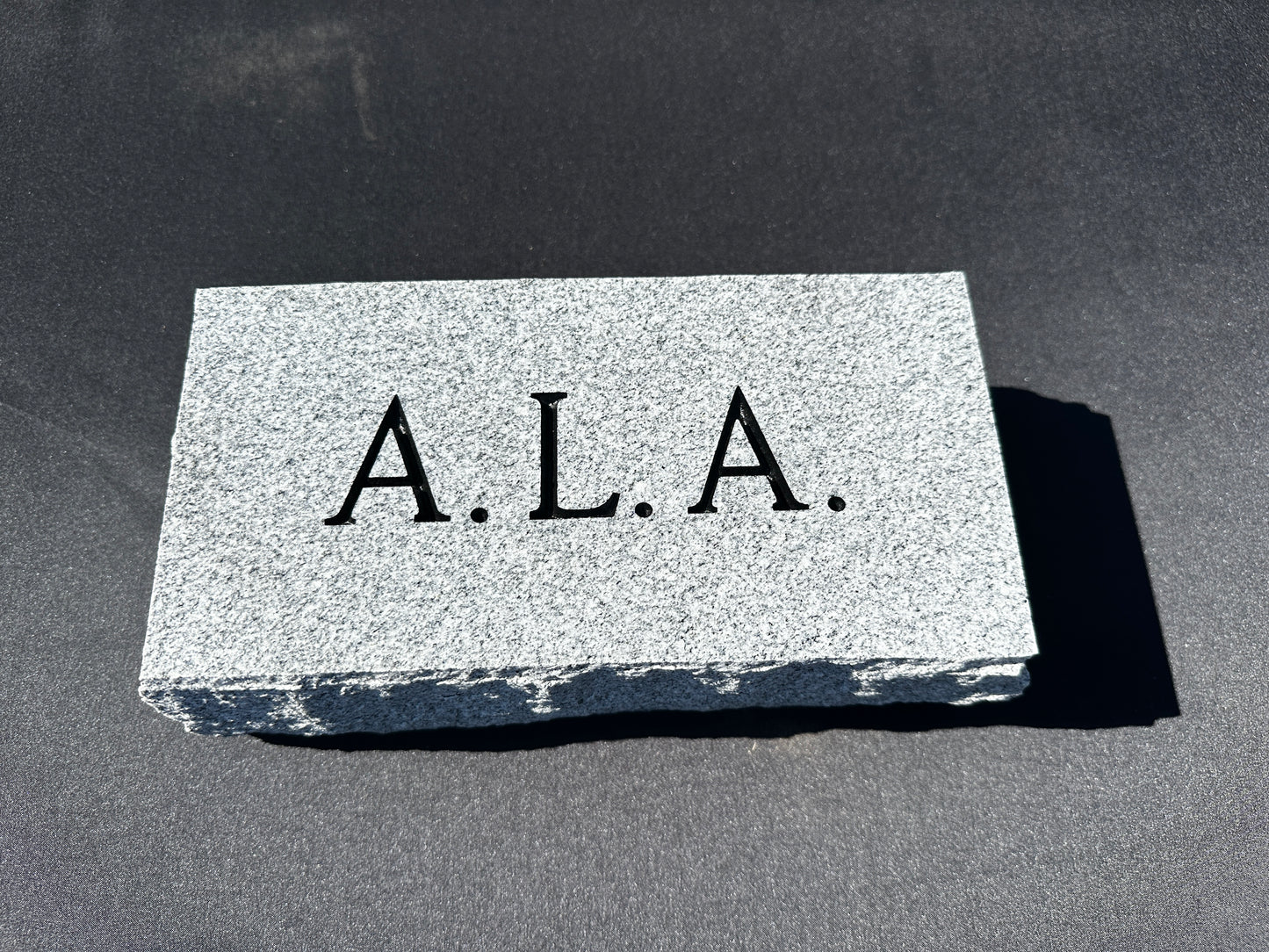 5" x 10" x 4" Gray Granite Foot Stone or Pet Marker w/out Panel