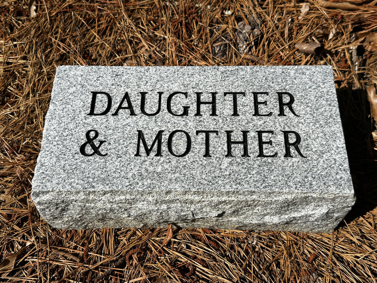 6" x 12" x 4" Gray Granite Foot Stone or Pet Marker, No Panel