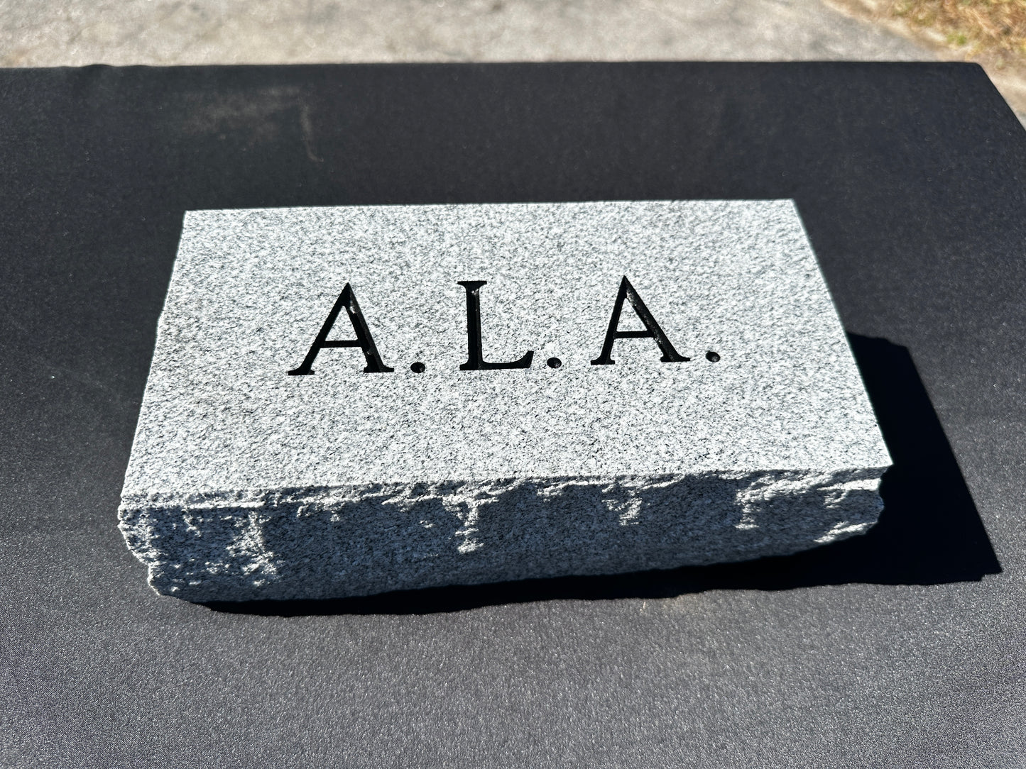 5" x 10" x 4" Gray Granite Foot Stone or Pet Marker w/out Panel