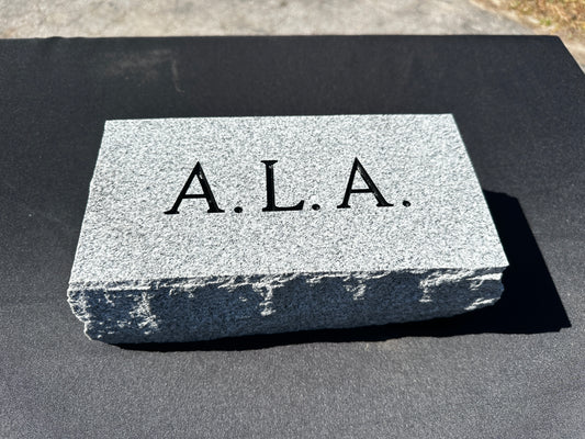 5" x 10" x 4" Gray Granite Foot Stone or Pet Marker w/out Panel