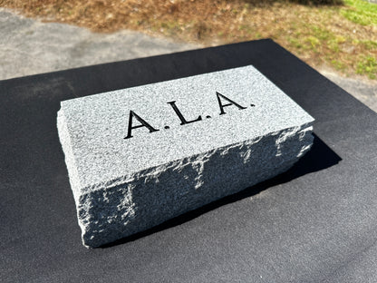 5" x 10" x 4" Gray Granite Foot Stone or Pet Marker w/out Panel