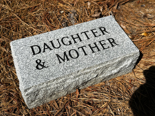6" x 12" x 4"  Gray Granite Foot Stone or Pet Marker, No Panel