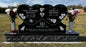 Black Granite Double Heart Companion Headstone