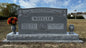 Companion Upright Headstone w/ Polished Ends, Dogwood & Cross Carving