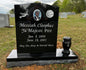 Individual Black Granite Upright Headstone w/ Vase, Photo, Dove & Basketball Carving