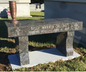 Paradiso Straight Top Bench w/ Gray Granite Foundation, Cross Carving & Vase